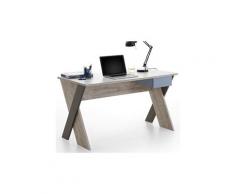 Bureau enfant coloris chêne sable/blanc/lava/denim - l135 x h77 x p68 cm -pegane-