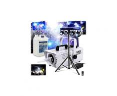 Machine à neige artificielle effet tempête de neige + 5l de liquide mega soirees + x-performer portique +4 par dmx
