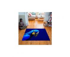 Tapis carré velours antidérapant imprimé animaux yaya the parrot - 135 x 135 cm