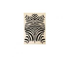 Tapis moderne design de zèbre 80 x 150 cm beige / noir