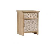 Table de nuit chevet commode armoire meuble chambre bois de manguier massif 40 x 30 x 50 cm helloshop26 1402127