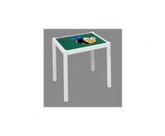 Table enfant en bois blanc/verde, Dimensions : 48 x 48 x 43 cm
