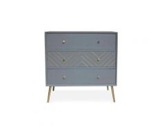 Commode mulroy scandinave 3 tiroirs gris