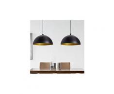 Plafonniers 2 pcs hauteur réglable semi-sphérique noir