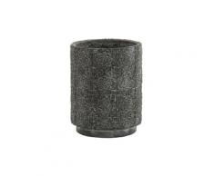 Pot de fleur reliefs floraux aspect ciment