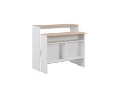 Table de bar avec 2 dessus de table blanc 130 x 40 x 120 cm