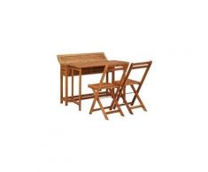 Icaverne - salons de jardin sublime table de balcon avec 2 chaises de bistro bois d'acacia massif