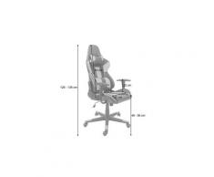 Chaise de bureau hwc-f84, pivotante, fauteuil de jeu en ligne, fauteuil directorial, similicuir ~ noir/bleu