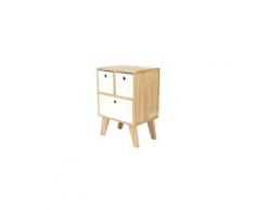 Keiko chevet scandinave en bois pin mélaminé blanc - l 35 cm