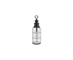 Lanterne led verre et métal avec grille 42 cm