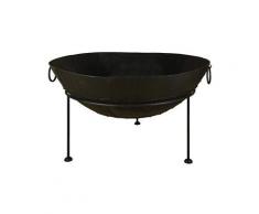 Grand brasero métallique sur pieds 120cm
