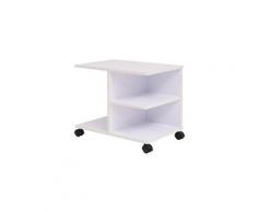 Etagère à roulettes 50 x 35 x 42 cm blanc