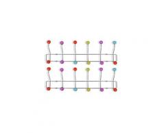 Icaverne - porte-manteaux & porte-chapeaux admirable porte-manteau mural coloré avec 12 crochets 2 pcs