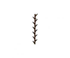 Porte manteau mural brun de 12 crochets - l 22 x l 7 x h 123 cm - pegane -