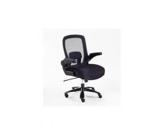 Fauteuil de bureau réglable rc6 pu mesh noir pied acier chromé