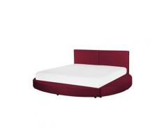 Lit double rond rouge bordeaux en velours
