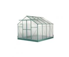Habrita - Serre jardin structure Alu couleur verte polycarbonate 4 mm surface 7,08 m2 - SR3024