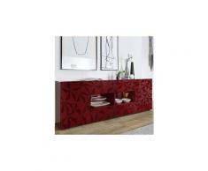 Enfilade design rouge laqué 2 portes 4 tiroirs nino 3