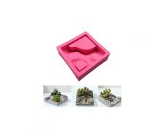 Plante succulente pot de fleur moule en silicone ciment de gypse bonsaï outil de moule de bricolage rose