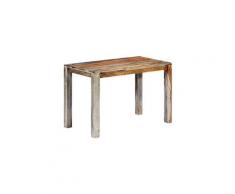 Table de salle à manger gris 118x60x76 cm bois de sesham solide