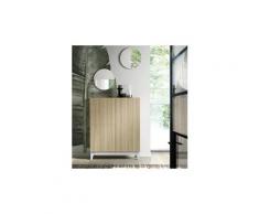 Commode meuble à chaussures coloris cambrian/blanc - dim : h.109 x l.90 x p.27 cm -pegane-