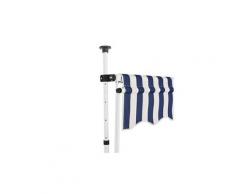Icaverne - stores extérieurs contemporain auvent rétractable manuel 350 cm rayures bleues et blanches