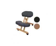 Tabouret, chaise ergonomique, siège assis genoux en bois pliable et réglable - gris