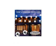 Guirlande lumineuse boule de cristal solaire lumières de chaîne imperméables allumant pour le paysage de maison de jardin