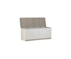 Icaverne coffre d'exterieur - rangement d'exterieur coffre 450l intérieur/extérieur fonctionnel et esthétique cadenassable avec roulettes beige