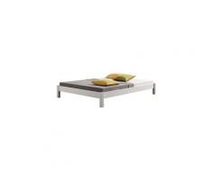 Lit futon double pour adulte taifun 140 x 200 cm, 2 personnes, 2 places, pin massif lasuré blanc