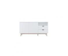 Buffet scandinave blanc et bois clair leena