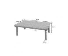 Table d'appoint en polyrotin hwc-g16, table de jardin/balcon, gastronomie 80x50cm ~ noir