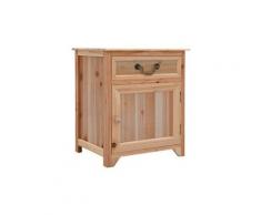 Table de chevet marron 40x30x50 cm bois de paulownia
