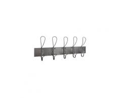Patère en métal 5 crochets "factory" 65cm gris