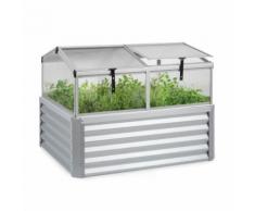 Blumfeldt High Grow Advanced Carré de potager surélevé avec toit - 540 litres - Acier argent - Jardinières et bacs