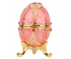 Boîte à Bijoux Vintage Emaillé En Forme d'Oeuf de Pâques - Boite de rangement