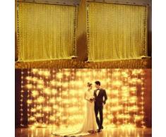 3Mx3M Rideau Lumineux BLANC CHAUD 300 LED Décoration de Noël / Fête/ Mariage / Soirée / Anniversaire - Luminaires extérieur