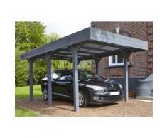 Carport bois lazuré gris Louison - 15,75 m² - Mobilier de Jardin