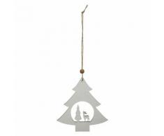 Décoration pour sapin de Noël en bois Sapin - Blanc - Objet à poser
