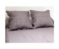 Couvre-lit taupe 240x220 2 taies d'oreiller - Linge de lit