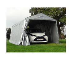 Tente Abri Voiture Garage Basic, 3,3x7,2x2,4m PE, Gris - Accessoires mobilier de jardin
