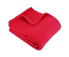 Couverture polaire 240x260 cm 100% Polyester 350 g/m2 TEDDY Rouge Cerise - Linge de lit