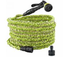 Tuyau 22,5m super extensible vert et pistolet - Accessoires d'arrosage