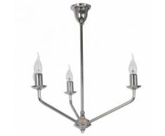 HOMEMANIA Lustre Titanium - du plafond, du salon, de la salle de séjour - Chrome en Métal, 50 x 59 x 50 cm, 3 x E14, Max 40W - Suspensions et plafonniers