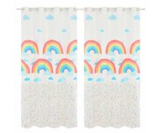 vidaXL Rideau occultant imprimé pour enfant 2pcs 140x240cm Arc-en-ciel - Rideaux enfant