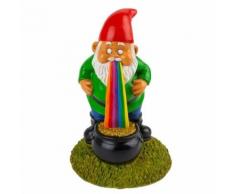 Nain de Jardin porte bonheur arc en ciel gnome drole deco marrant - Décoration d'extérieur