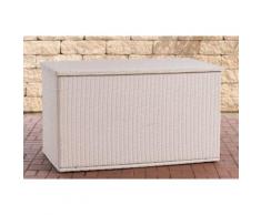 Coffre de rangement pour Jardin Comfy en polyrotin fibres rondes - Modèle 125 - Couleur Blanc perle - Mobilier de Jardin