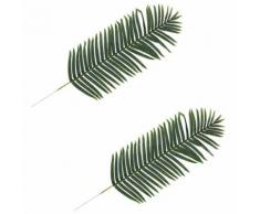 2 pcs Feuilles artificielles de palmier Vert 160 cm - Plantes artificielles