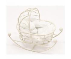 Mini berceau à dragée en Métal coloris Blanc - 9 x 5 x 7 cm - Objet à poser