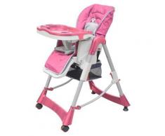 vidaXL Chaise haute Deluxe et Réhausseur bébé couleur Rose - Mobilier de Jardin